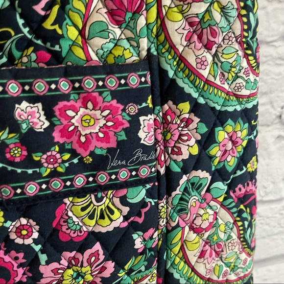 VERA BRADLEY BLUE PINK FLORAL PAISLEY TOTE BAG - Picture 2 of 12